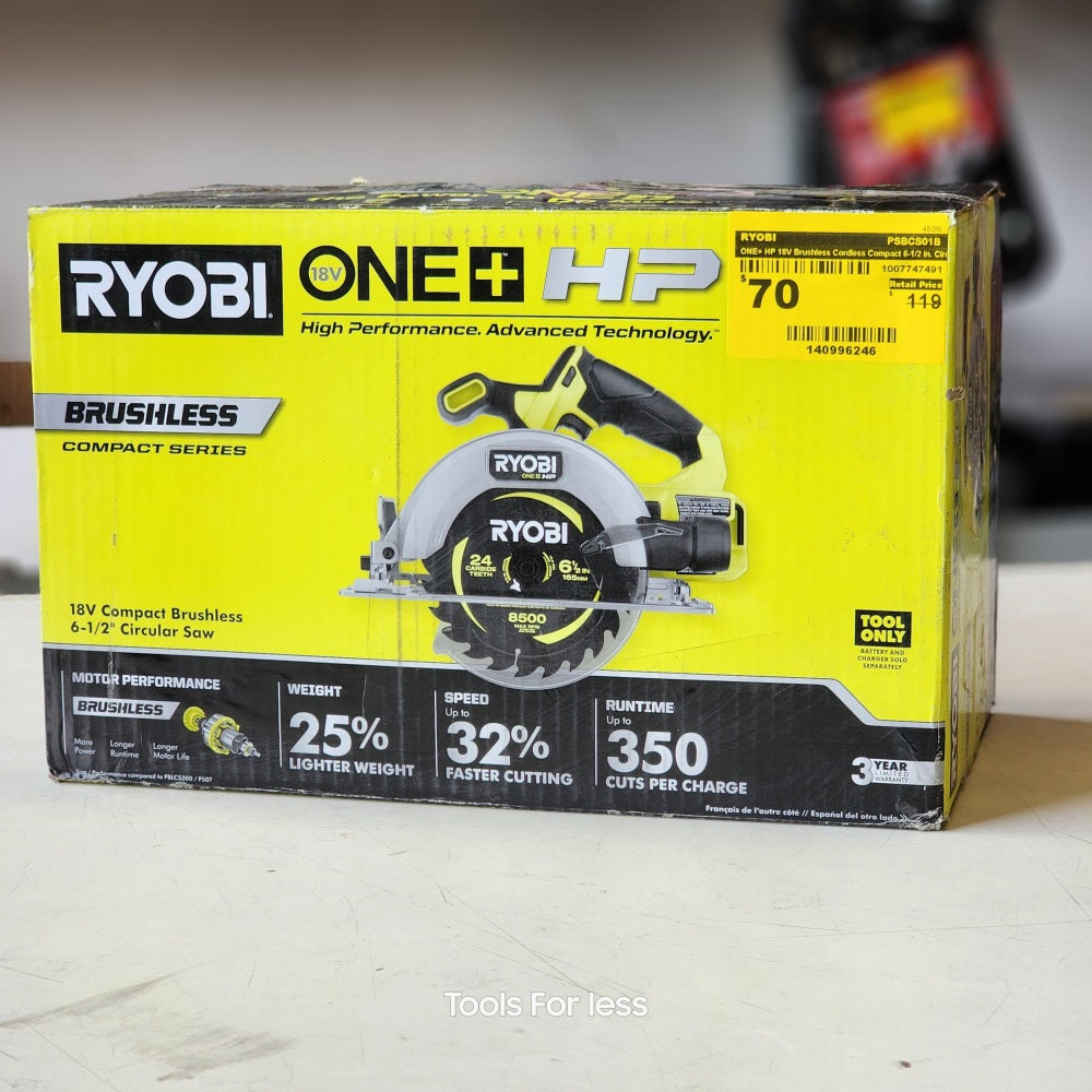 ONE + HP 18V Brushless Cordless Compact 6-1/2 in. circular ONE + HP 18V Brushless Cordless Compact 6-1/2 in. circular